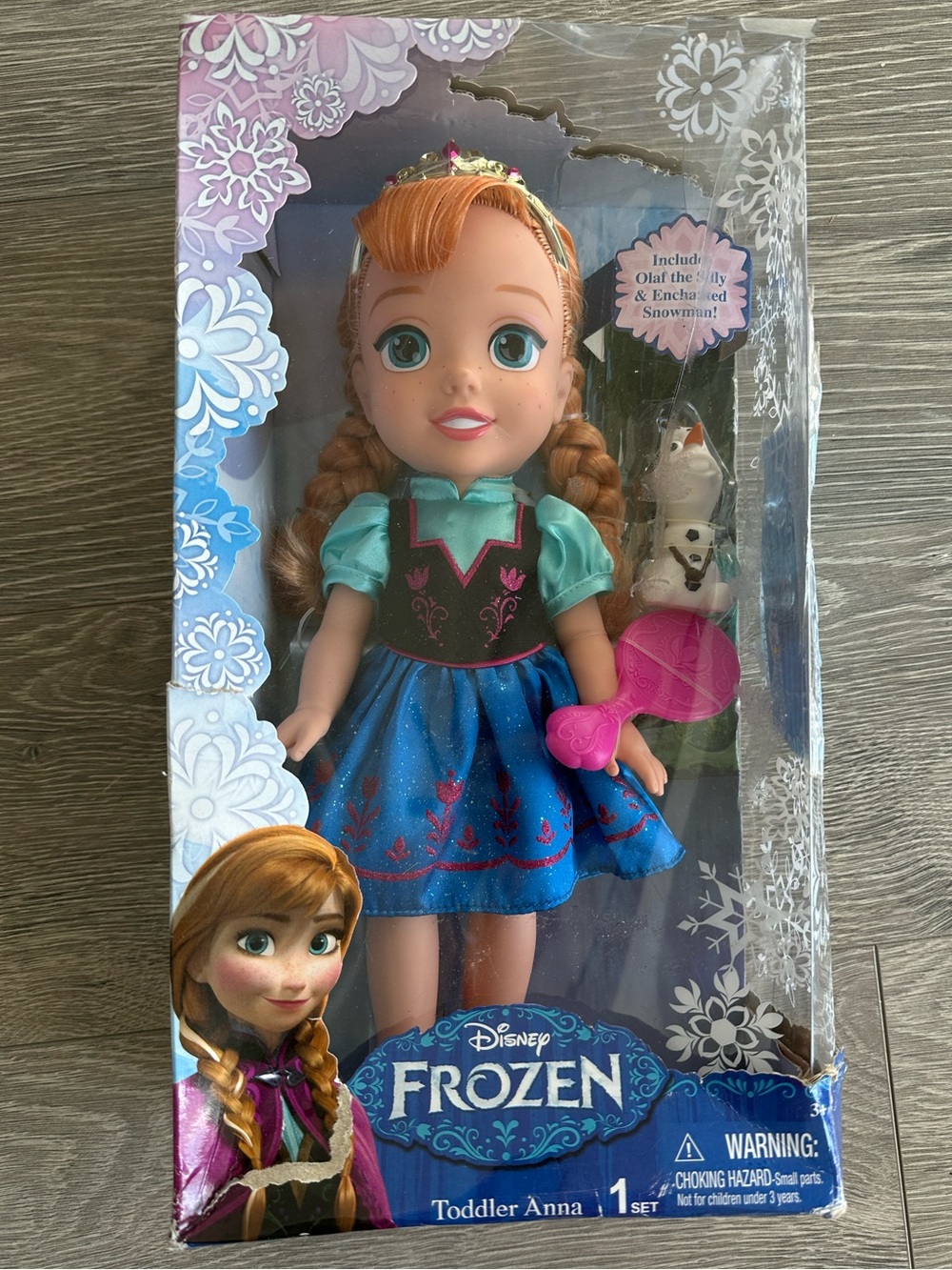 Disney Frozen Anna Toddler Doll Pre-Movie Release with Olaf Tiara Brush